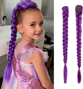 26 Inch Purple Braid Ponytail Extension - Easy Clip-In Synthetic Hair