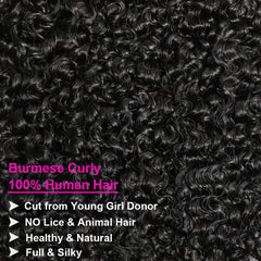 12A Burmese Curly Hair Bundles - 100% Remy Human Hair