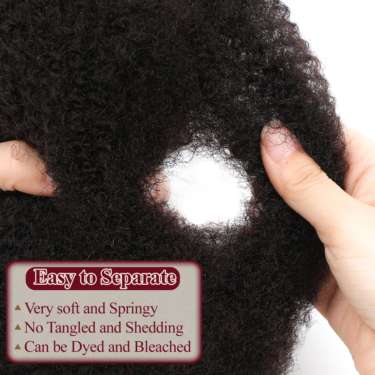 Datanala Afro Kinky Curly Bulk Human Hair - 4C Natural Texture