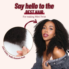 Datanala Afro Kinky Curly Bulk Human Hair - 4C Natural Texture