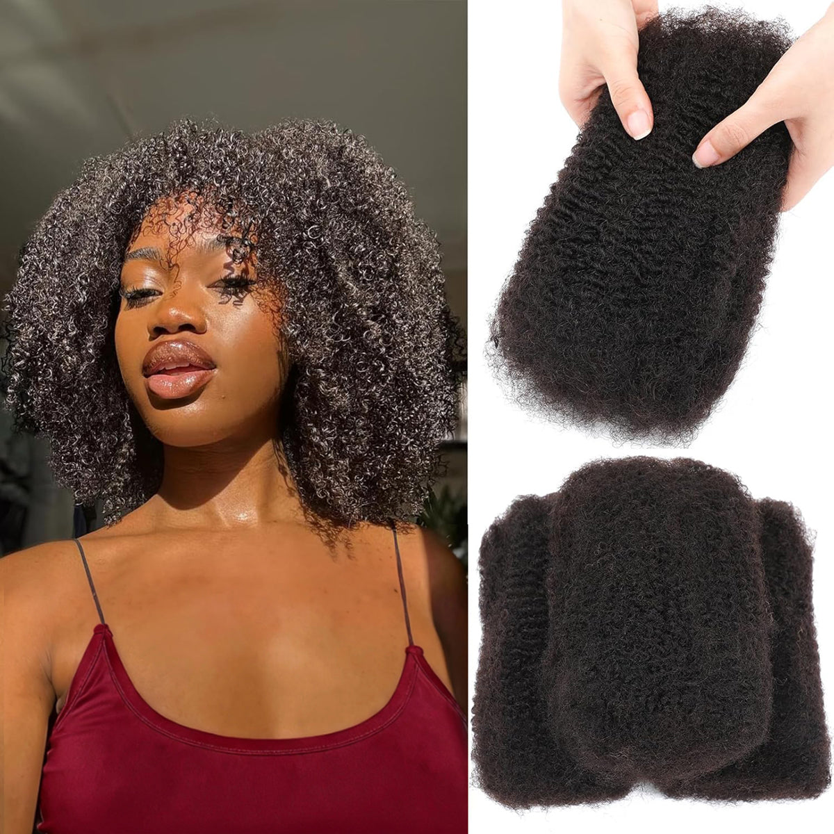 Datanala Afro Kinky Curly Bulk Human Hair - 4C Natural Texture