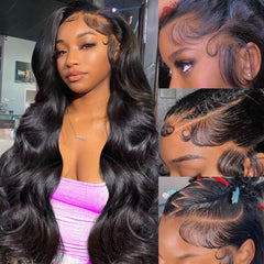 Datanala Body Wave 13x6 HD Lace Glueless Human Hair Wig Soft Bouncy Texture