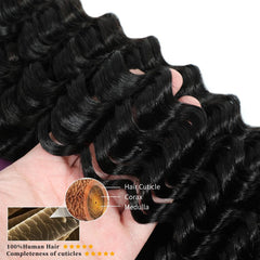 Brazilian Deep Wave Human Hair Bundles – 100% Unprocessed Virgin, No Tangle & No Shedding (10″–30″)