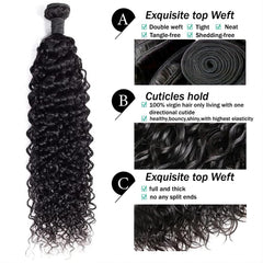 Brazilian Water Wave Human Hair Bundles – 100% Unprocessed Virgin, Wet & Wavy, No Tangle, No Shedding (10″–30″)