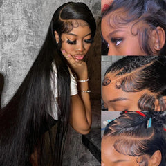 Datanala Straight 13x6 HD Lace Glueless Human Hair Wig Deep Parting Soft Texture