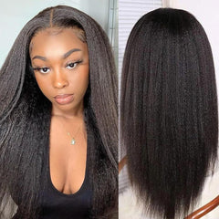 Datanala African Kinky Straight 13x6 HD Lace Glueless Human Hair Wig Voluminous Texture