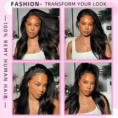 Datanala African Kinky Straight 13x6 HD Lace Glueless Human Hair Wig Voluminous Texture