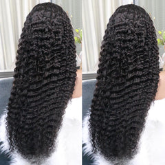 13x6 Lace Front Wig 180% Density Brazilian Deep Wave Human Hair Pre Plucked Wig