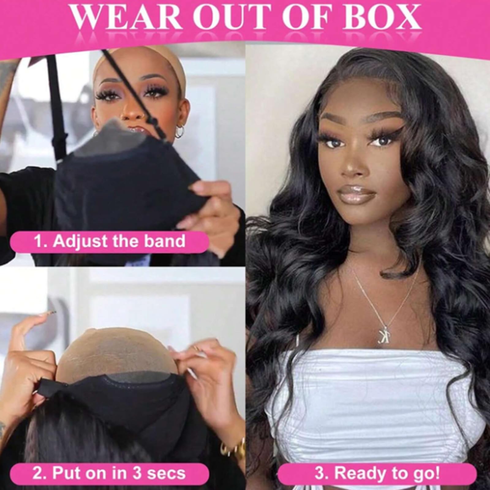 Datanala Body Wave 5x5 HD Lace Closure Glueless Wig Human Hair Pre-Plucked Bleached Knots Beginner Friendly