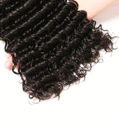 Brazilian Deep Wave Human Hair Bundles – 100% Unprocessed Virgin, No Tangle & No Shedding (10″–30″)