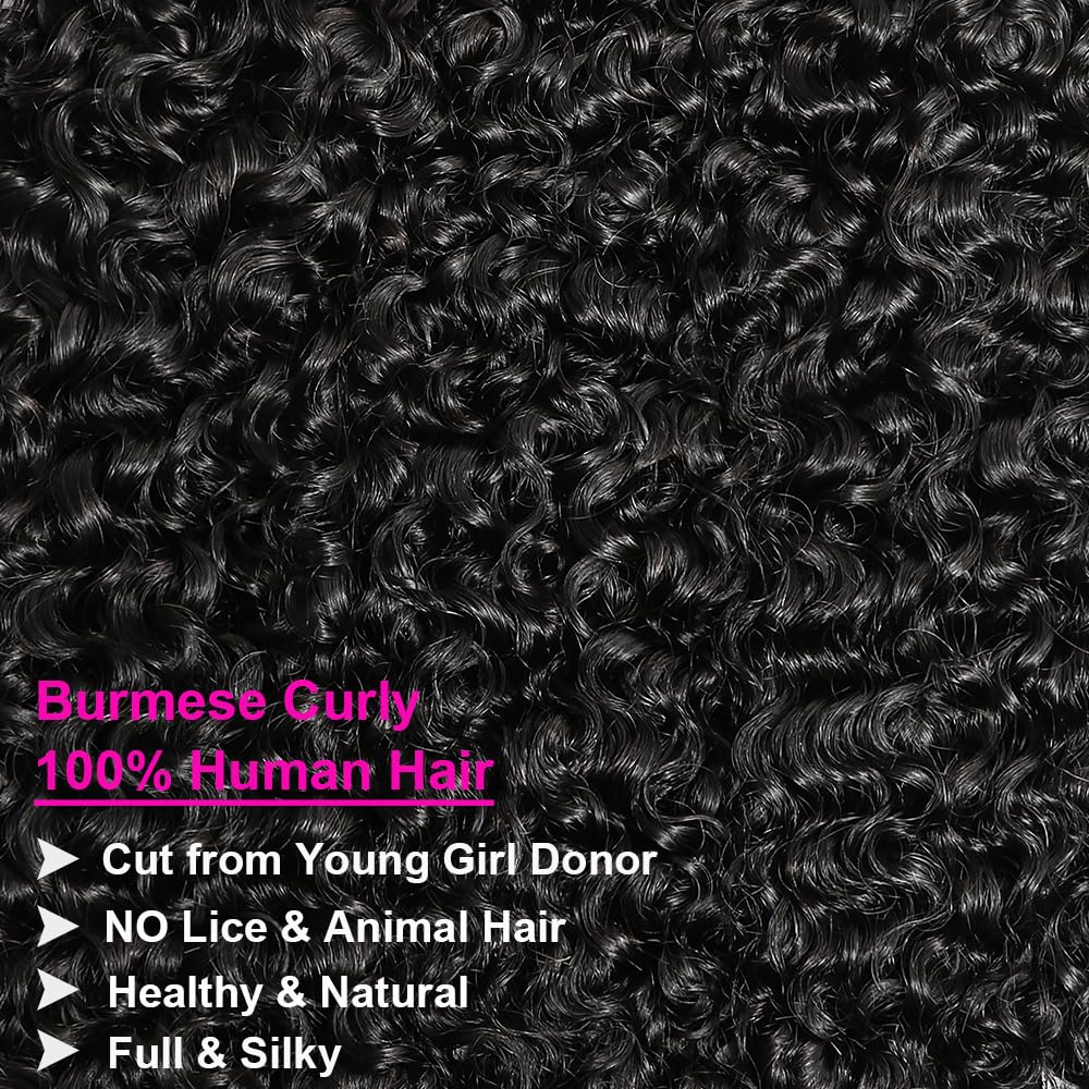 12A Burmese Curly Hair Bundles - 100% Remy Human Hair