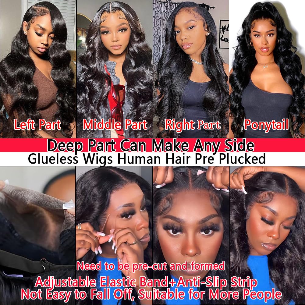Datanala Body Wave 13x6 HD Lace Glueless Human Hair Wig Soft Bouncy Texture