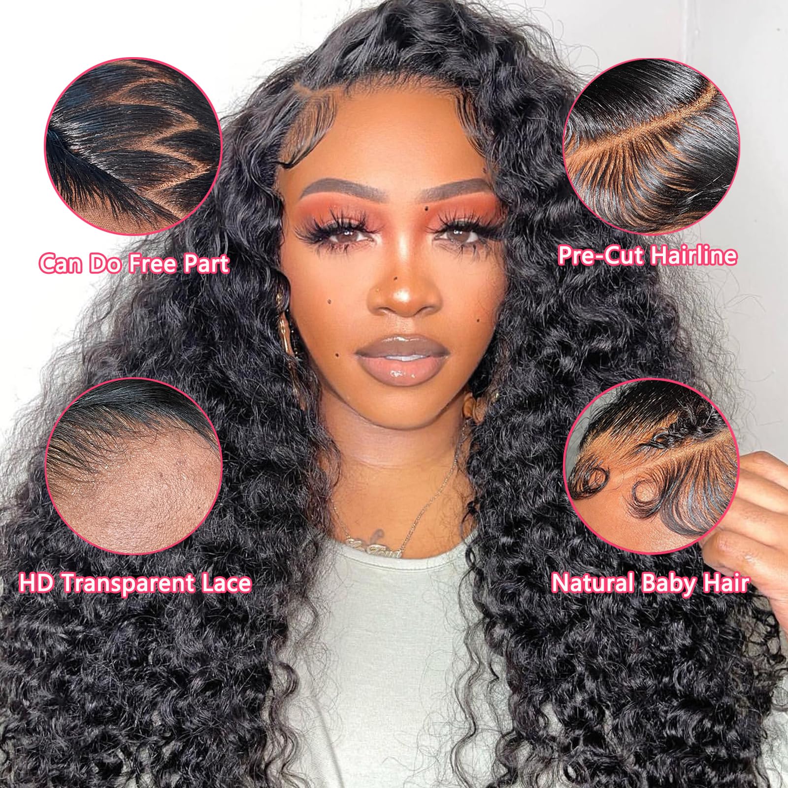 Datanala Water Wave 5x5 HD Lace Closure Glueless Wig Human Hair Pre-Plucked Bleached Knots Beginner Friendly