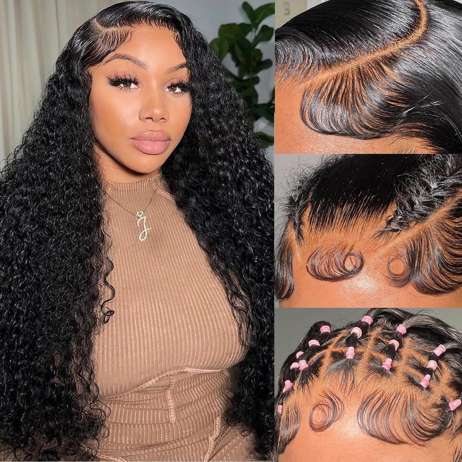Datanala Water Wave 5x5 HD Lace Closure Glueless Wig Human Hair Pre-Plucked Bleached Knots Beginner Friendly